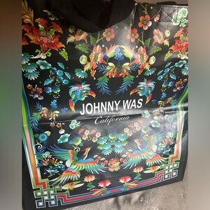Big Johnny Was Colorful Floral and Bird Design Tote Bag